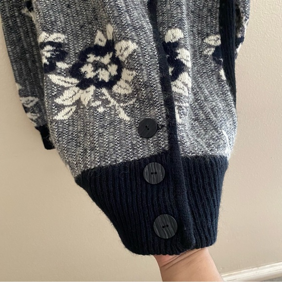 Vera Pelle Grannycore Thick Knit Wool Cardigan Sweater Coat medium - Picture 7 of 10